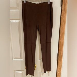 Brown faux suede pants
